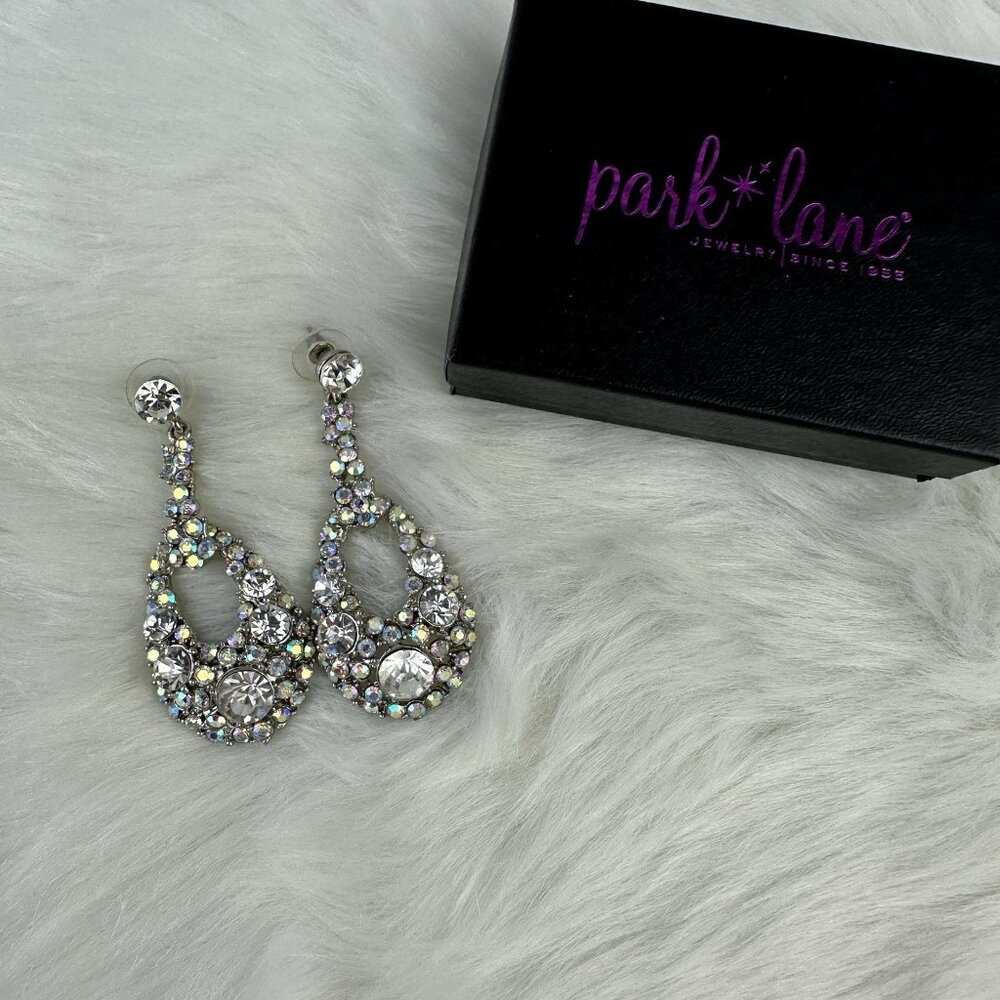 Park Lane Dangle Pierced Earrings Crystal Rhinestone Heavy New Without Tags